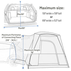 TIMBER RIDGE SUV Tent wearproof fabric supports durable outdoor use.