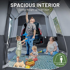 TIMBER RIDGE SUV Tent rainfly included protects from showers.