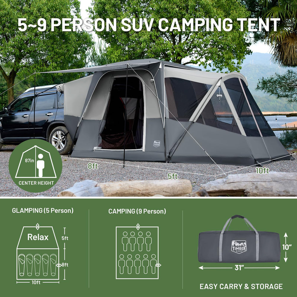 TIMBER RIDGE SUV Tent versatile use fits multiple vehicles and standalone camping.