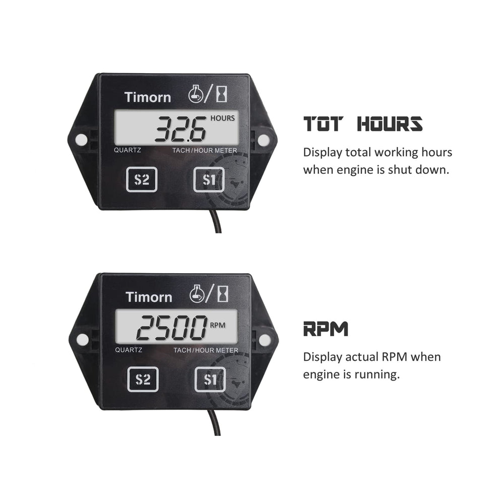 Timorn waterproof hour meter installation view for durable marine use.