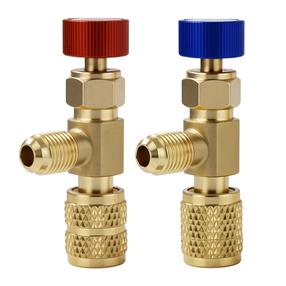 Timsec blue 1/4-inch refrigerant valve for R12/R22, precise flow control during servicing
