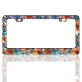 TINALUIN license frame with glass flower pattern enhances vehicle style.