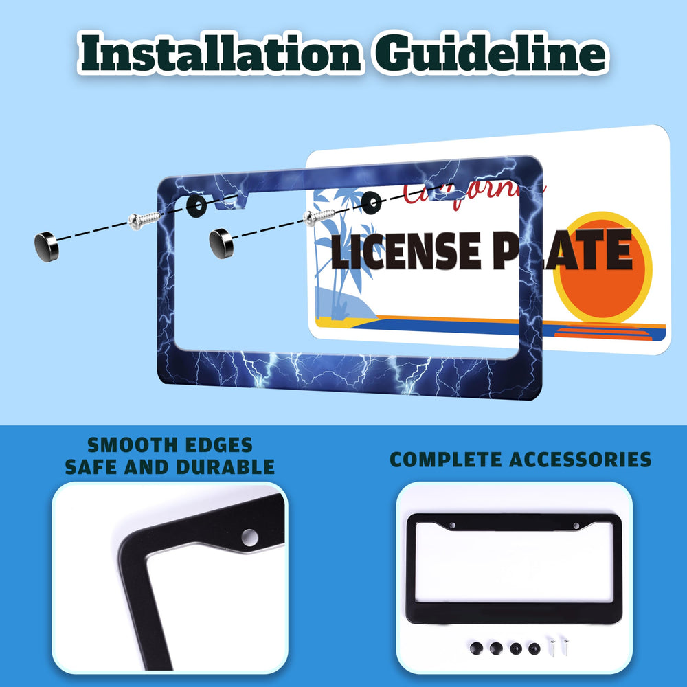 TINALUIN Blue Lightning frame internal clip secures plate without noise
