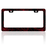 TINALUIN red spider web license plate frame front view with cobweb design enhances personalization