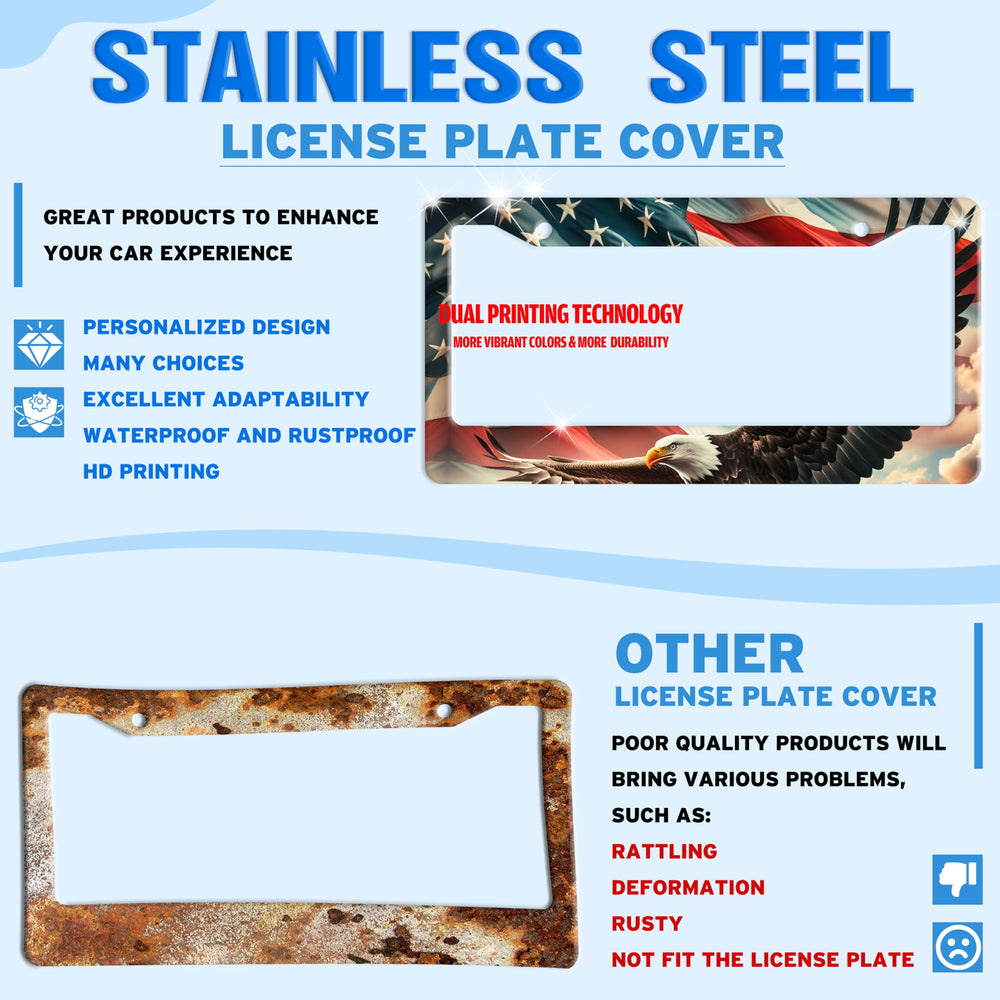 TINALUIN stainless steel license plate holder that resists bending.