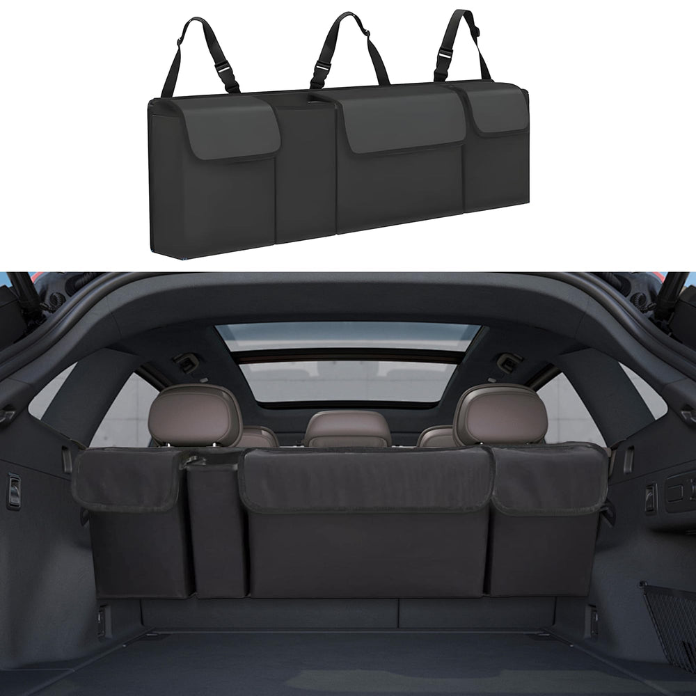 Tioollev car trunk organizer with lid keeps items secure during travel