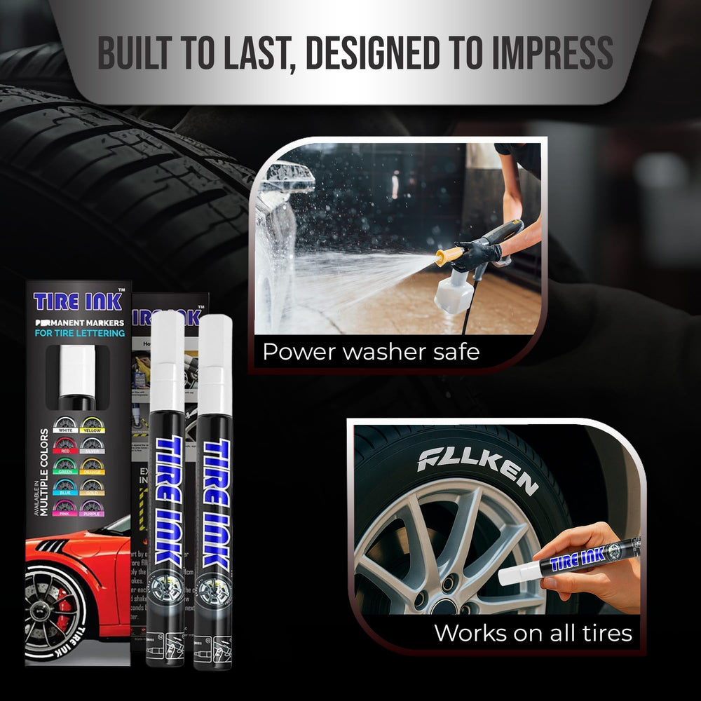 Tire Ink color tire paint pen precision tip close-up for sharp lines