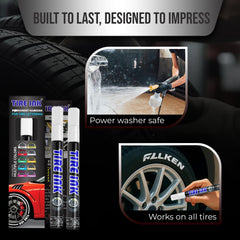 Tire Ink color tire paint pen precision tip close-up for sharp lines