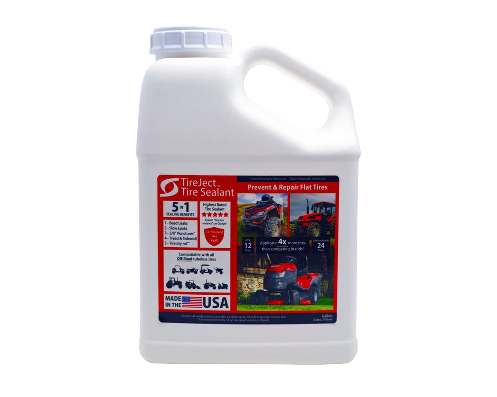 TireJect off-road sealant refill gallon pour for ATV tires on the trail