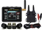 TireMinder i10 with 4 transmitters for multi-vehicle tire monitoring.
