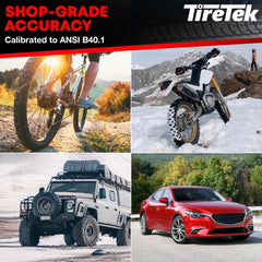 TireTek 360-degree rotating nozzle enables reading from awkward angles.