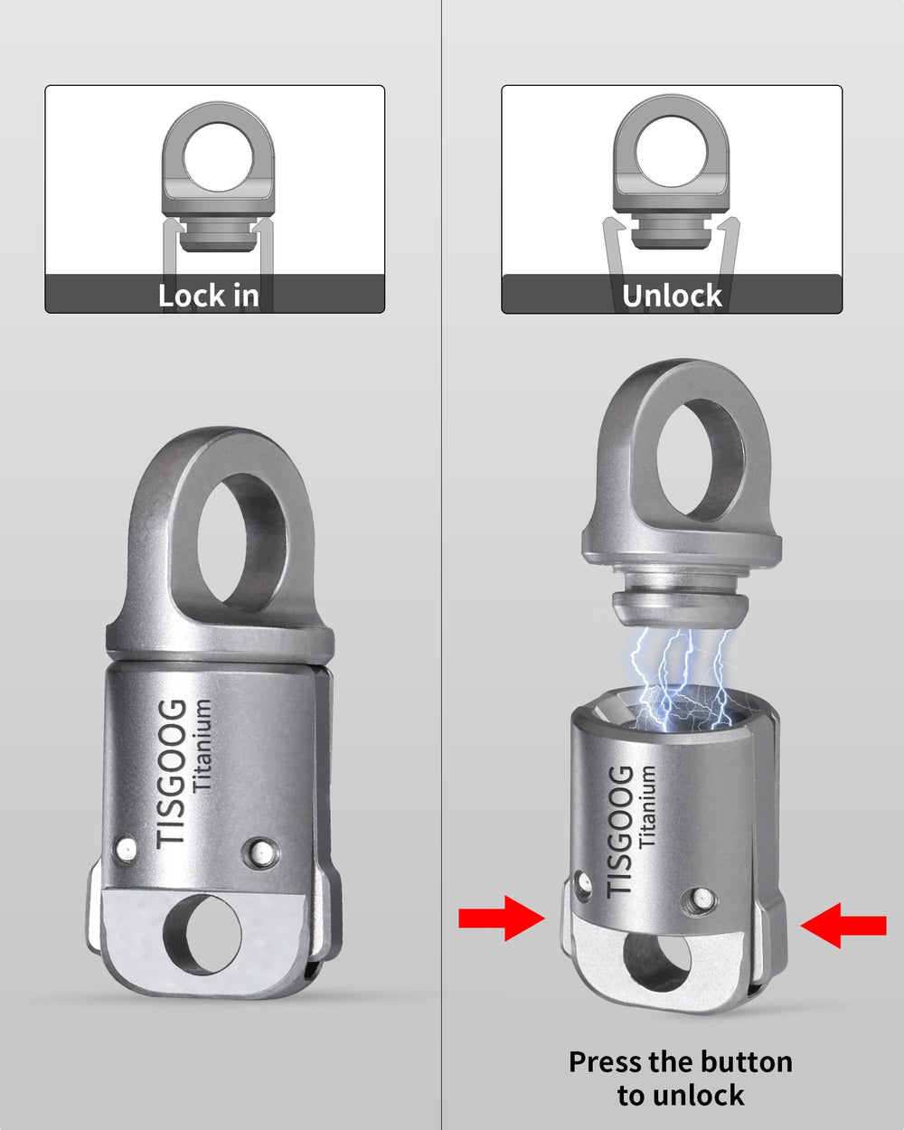 TISGOOG keychain magnet in action with secure detachment