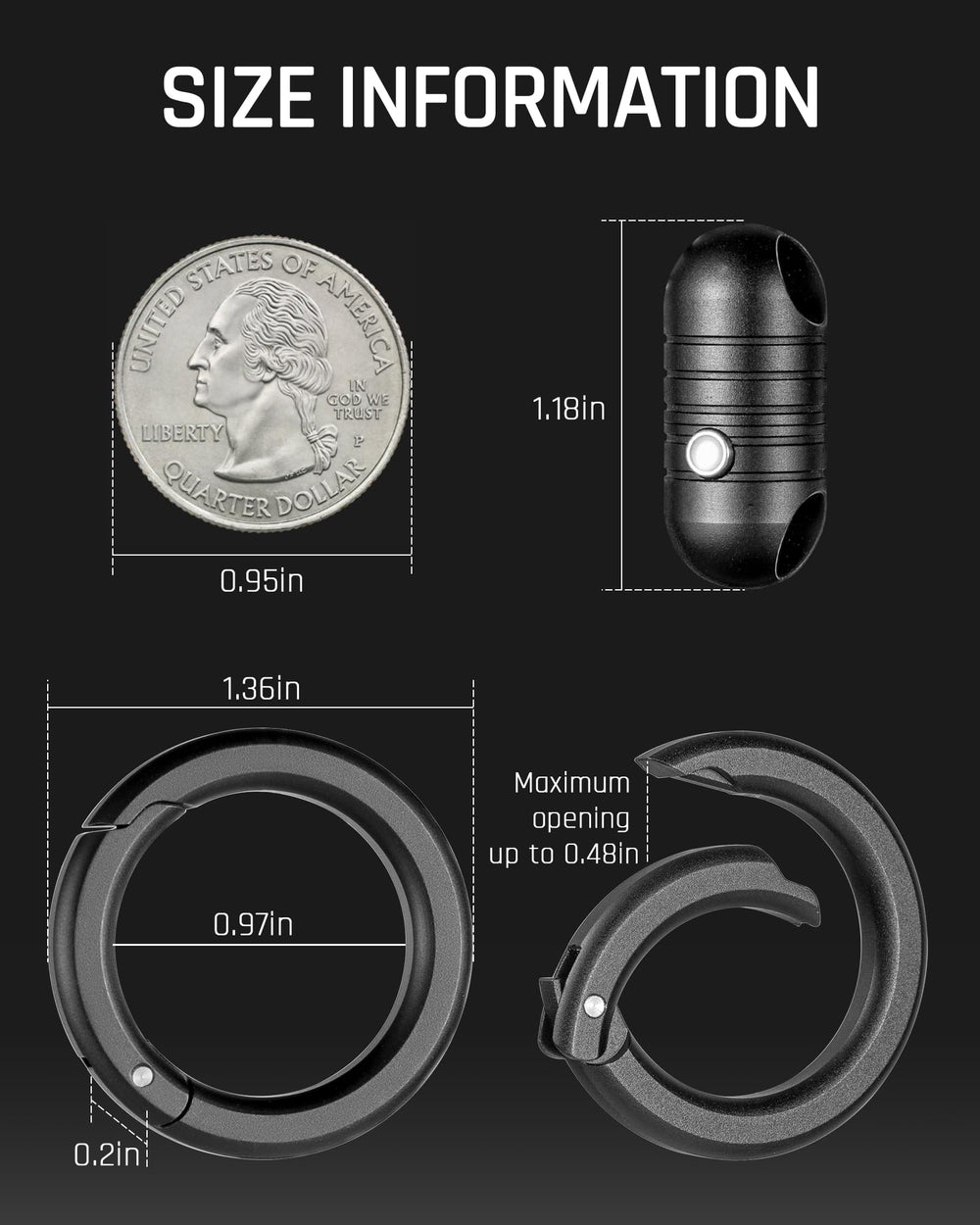 TISUR Dual Safety System keeps keys secure with locking button and magnetic backing.