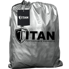 Titan Jet Black Poly 210T UV-coated aluminum layer for sun protection.
