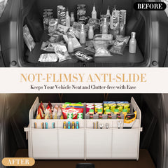 titiyiof trunk organizer 35L capacity in beige fits daily essentials.