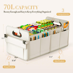 titiyiof trunk organizer non-slip base keeps items stable on bumpy roads.
