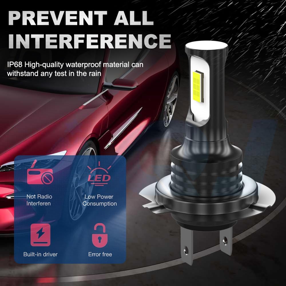 TJJTGBR LED fog bulbs installation diagram showing plug-and-play setup.