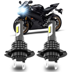 TJJTGBR Yamaha YZF-R6 LED fog bulbs front view with bright 6500K illumination.