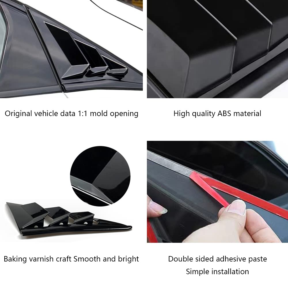 TKREENO Honda Civic hatchback rear window louvers boost premium appearance with easy install.