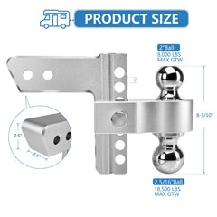 Tlvuvmo heavy-duty hitch rated up to 18,500 lbs GTW for large trailers.