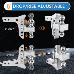 TLVUVMO 2-inch receiver hitch ball assembly built for durable towing.