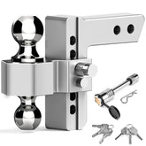 Tlvuvmo adjustable hitch with 6-inch drop enabling flexible towing setups.