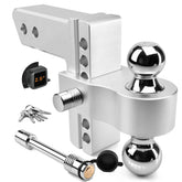 Tlvuvmo aluminum drop hitch angle view for easy height alignment.