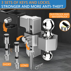 Tlvuvmo anti-theft pins secure the hitch assembly during travel.