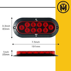 TMH 6 inch oval red LED tail light during side installation
