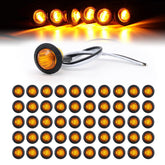 TMH amber 3-4 inch round marker light with clear visibility for trailers.