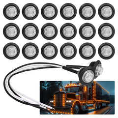TMH amber marker lights front view with clear lens for enhanced visibility on trucks
