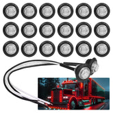 TMH three-quarter-inch red LED marker with clear lens for trailer visibility in all weather