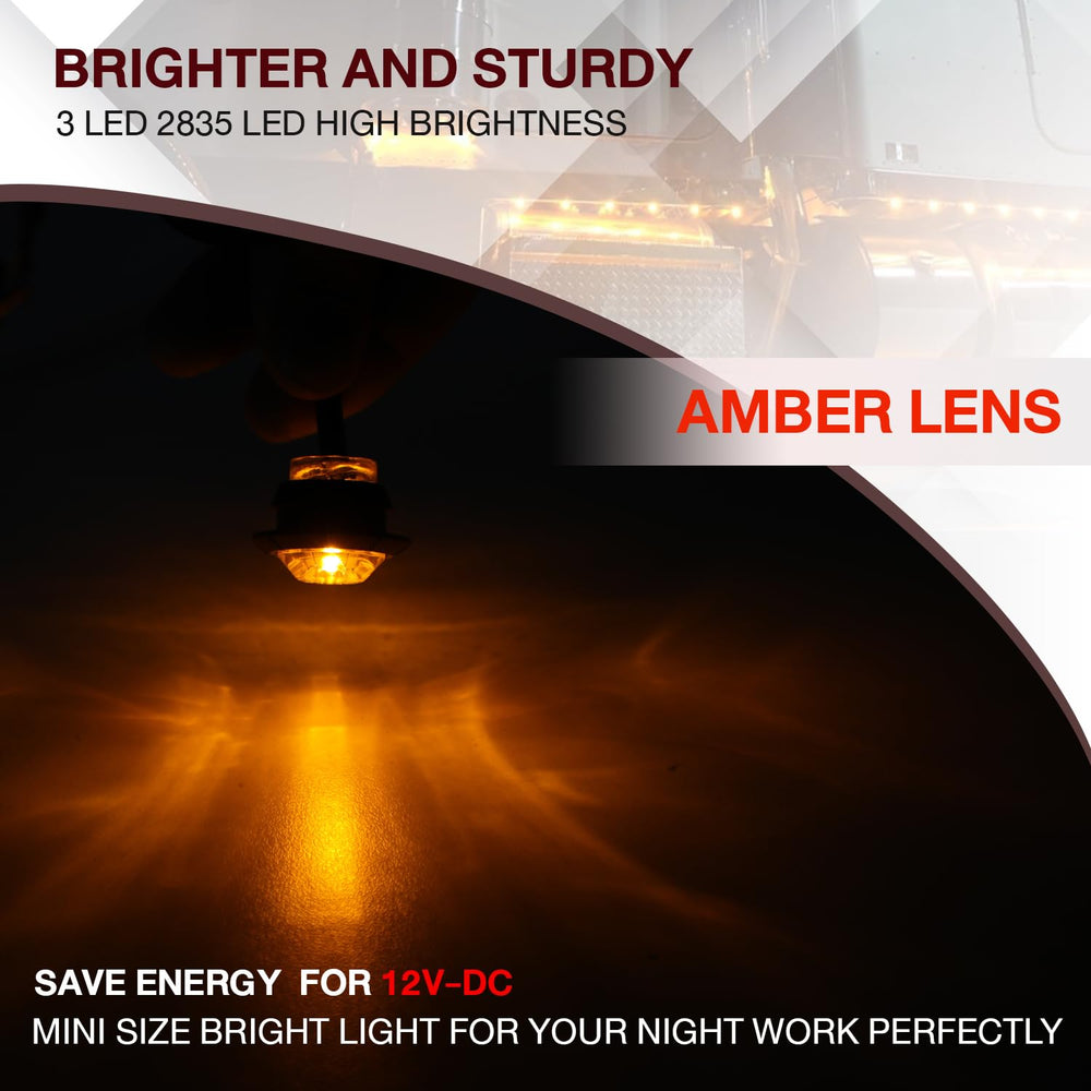 TMH pack of 20 amber lights ready for truck, trailer, or RV upgrades
