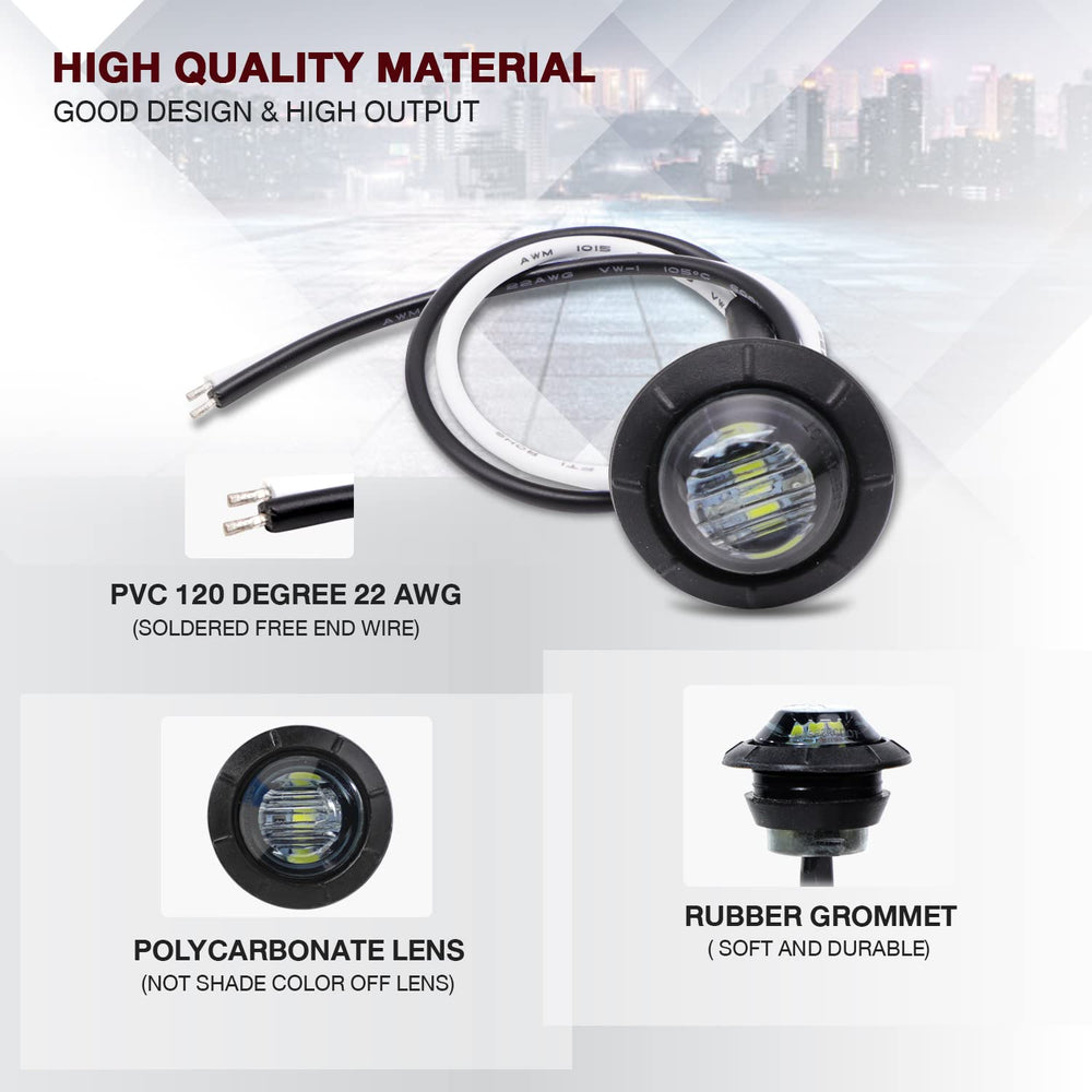 TMH 60-lumen white LED marker unit enhances side lighting for trucks and campers.
