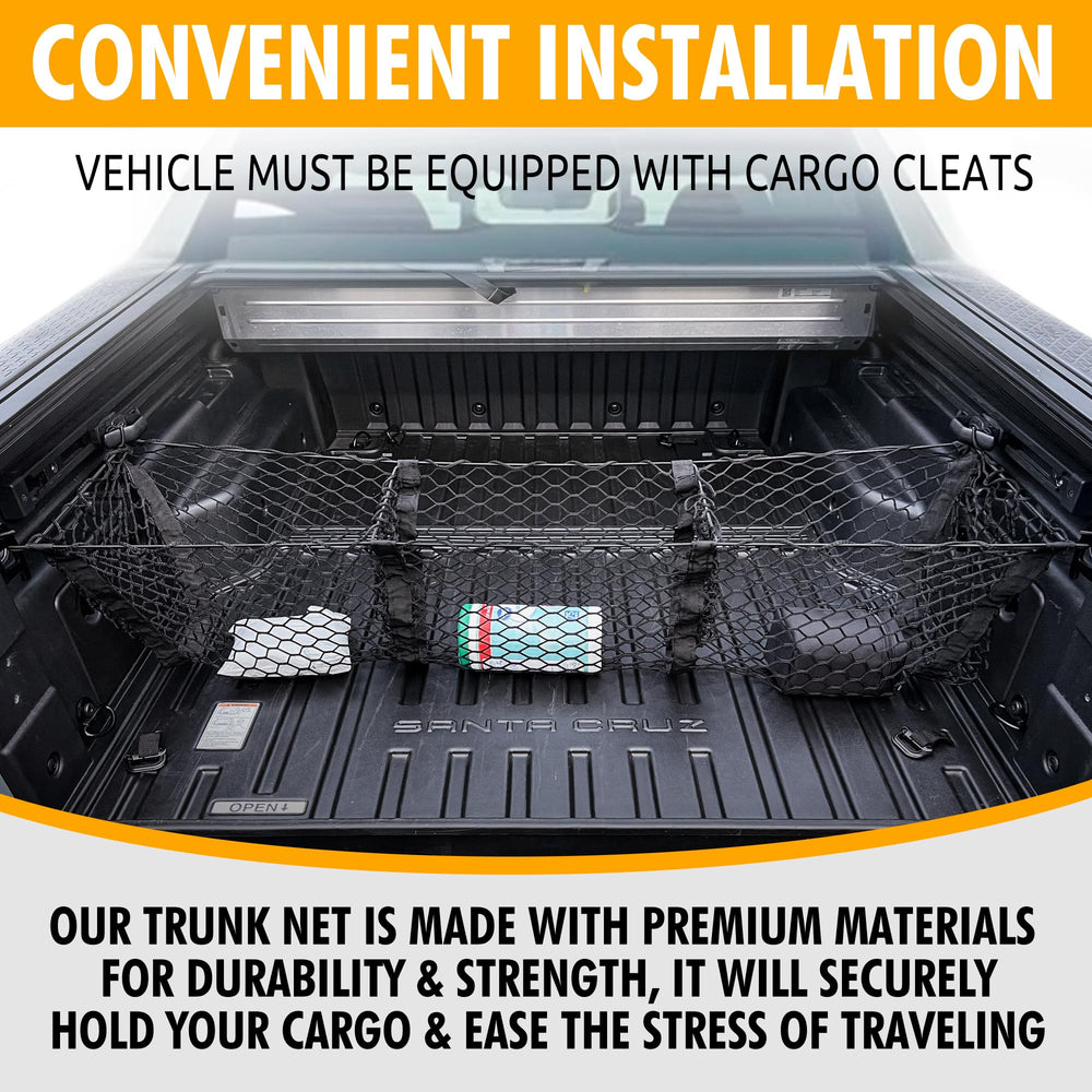 TN TrunkNets cargo net in trunk secures groceries and gear during drives