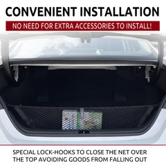 TN TrunkNets Camry trunk net folded for flat storage when not in use.
