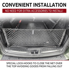 TN TrunkNets hammock-style cargo net folds flat for easy storage when not in use