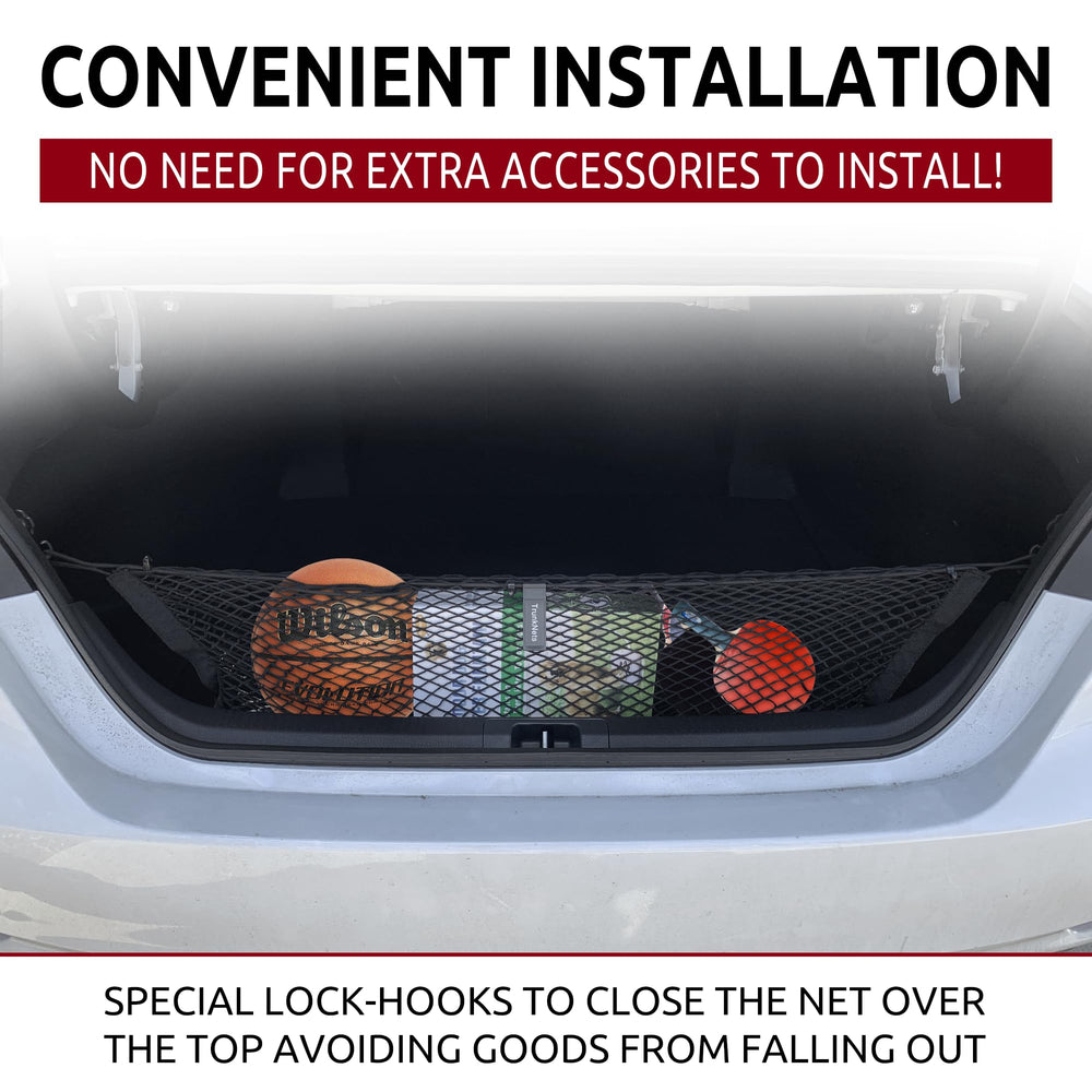 TN TrunkNets easy-install trunk net in Camry simplifies cargo organization