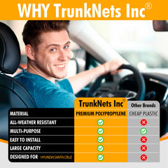 TN TrunkNets keeps sports gear and luggage neatly separated in the trunk