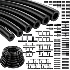 Tnisesm 134Pcs vacuum hose kit with six tubing sizes for flexible automotive maintenance