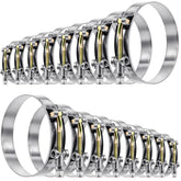 Tnisesm 16-piece T-bolt hose clamp kit laid out for versatile sizing and quick fitting.
