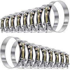 Tnisesm 16-piece T-bolt hose clamp kit laid out for versatile sizing and quick fitting.