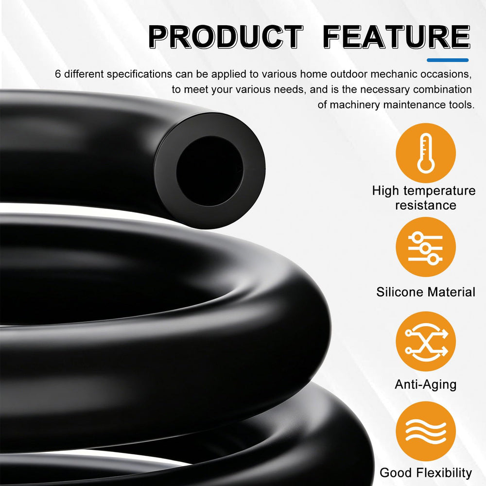 Tnisesm vacuum hose kit 6mm ID close-up, smooth interior flow