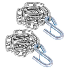 Tnyeobae trailer safety chain with 27-inch reach secures hitch on a small trailer.