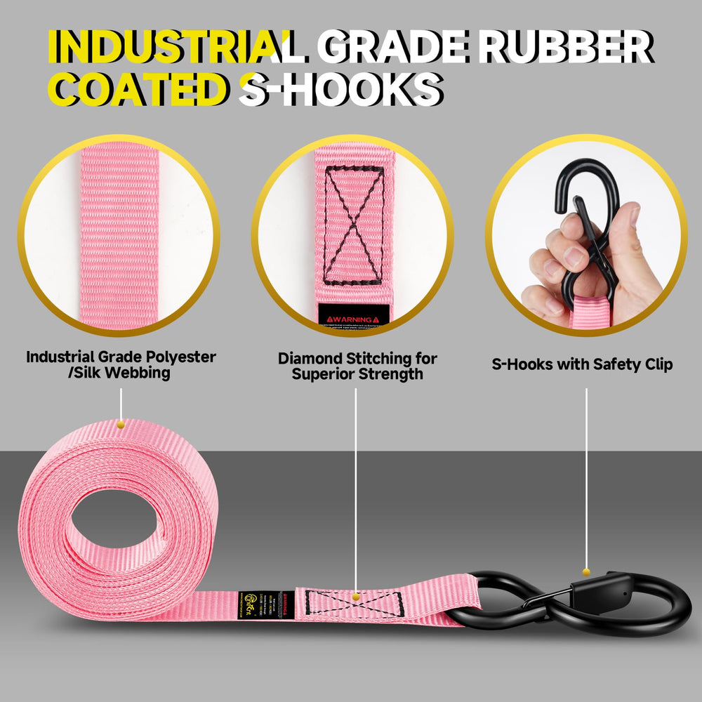 TOBUMO 15 inch soft loop tie downs protecting surfaces during transport