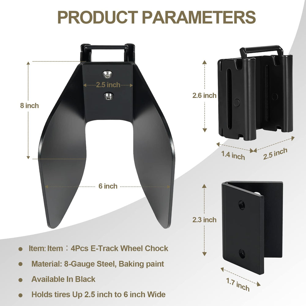 TOBUMO E-Track mount brackets provide stable rail mounting for wheels