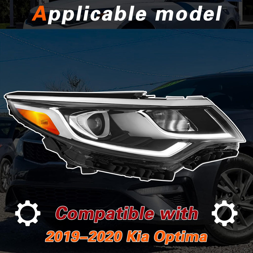 TODO headlight side profile showing precise fit on Optima 2019 2020
