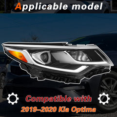 TODO headlight side profile showing precise fit on Optima 2019 2020