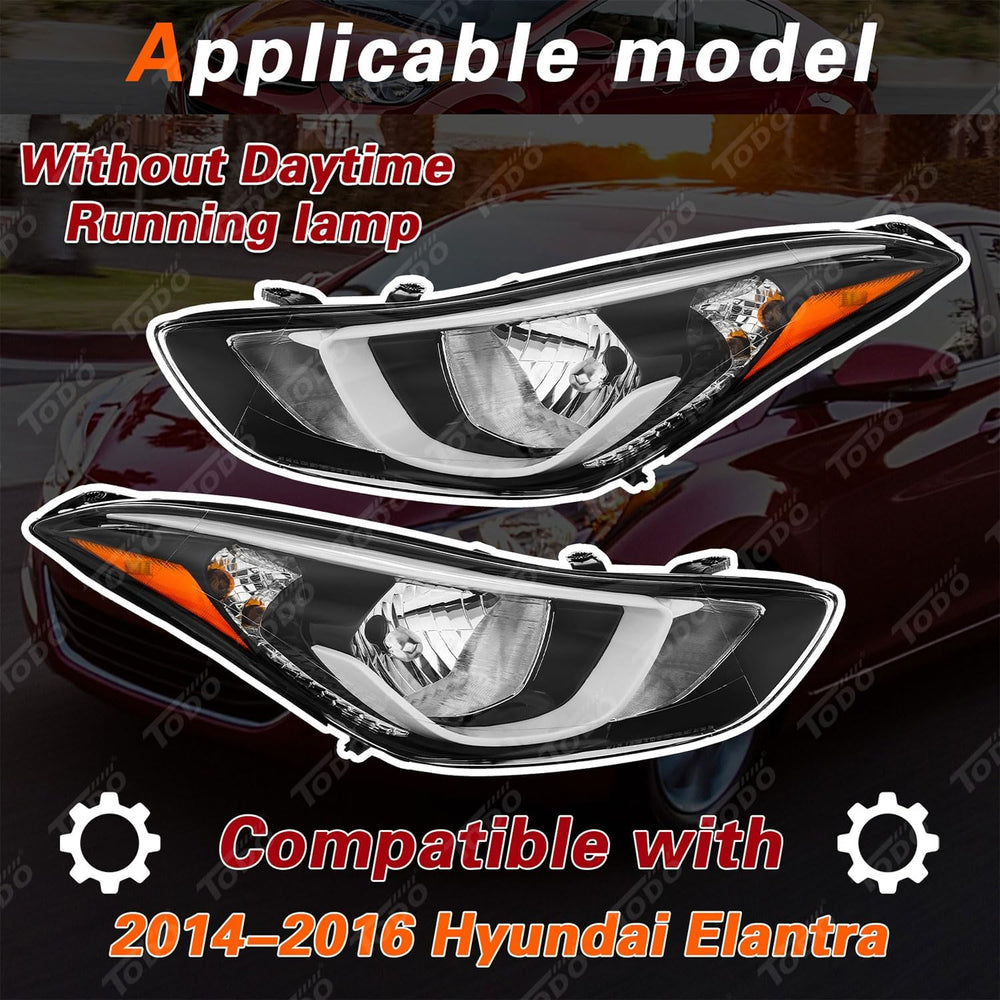 TODO Hyundai Elantra headlight assembly side view passenger shows precise fitment