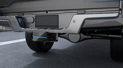 Close-up of the blue line flag design on the TOEASYTY hitch cover